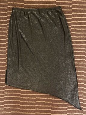 Elegant shimmery asymmetrical Black Skirt